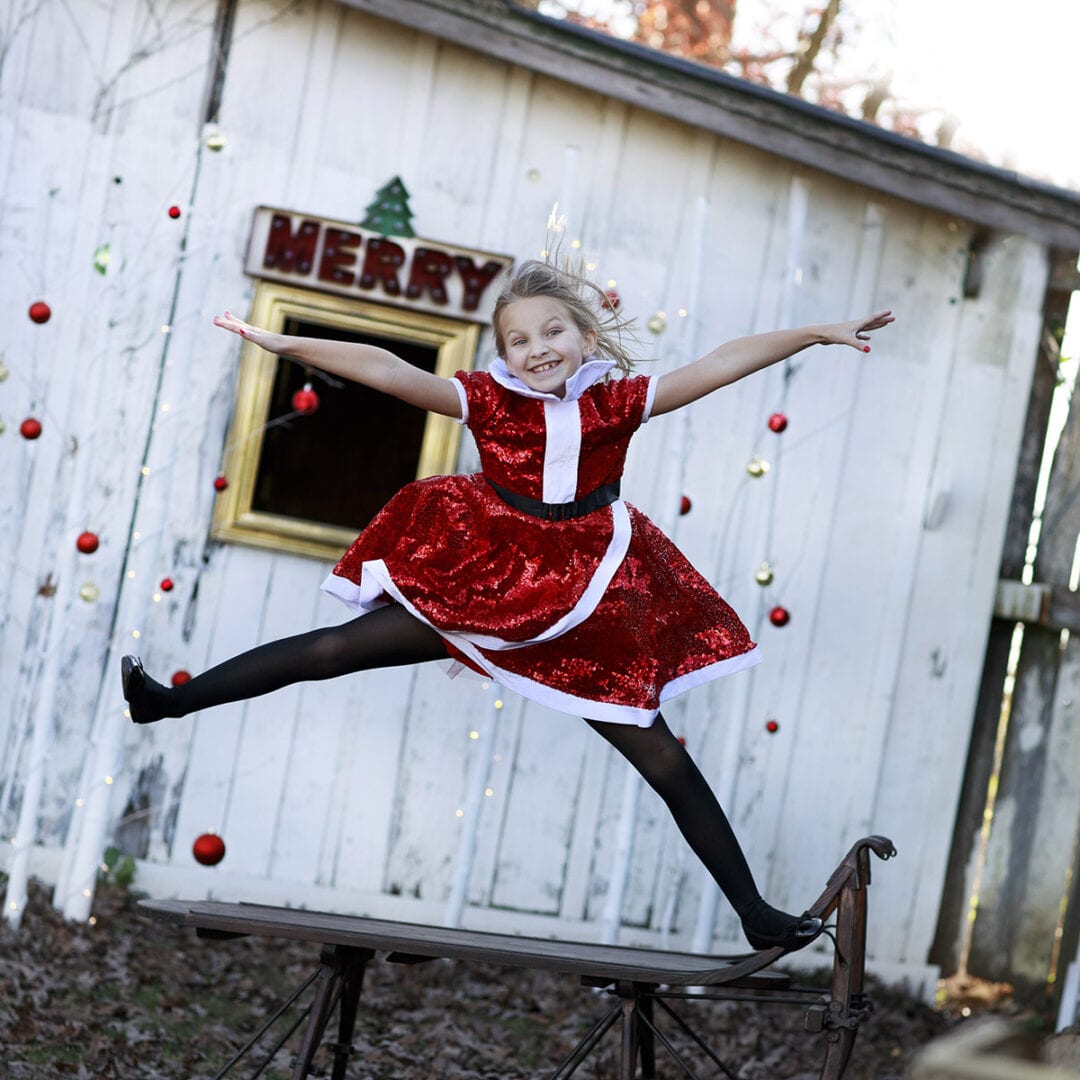 Jumping with holiday cheer