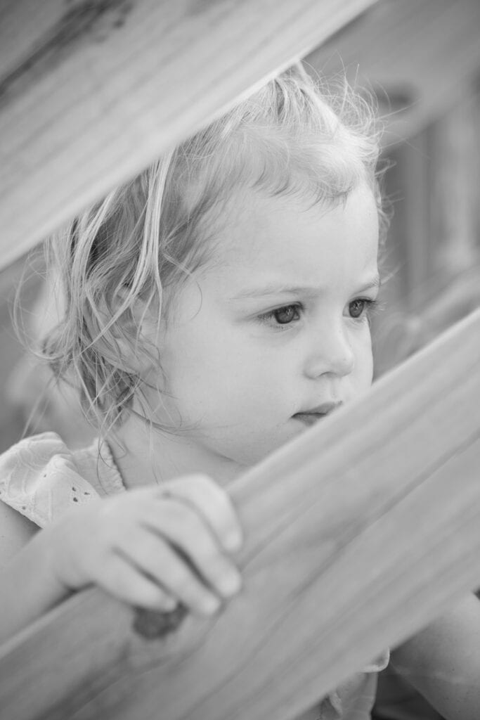 little girl on beach deck, Duck NC