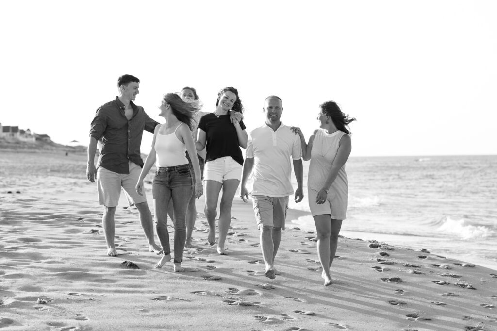 Siblings, spouses , lovers on the beach in Nags Head