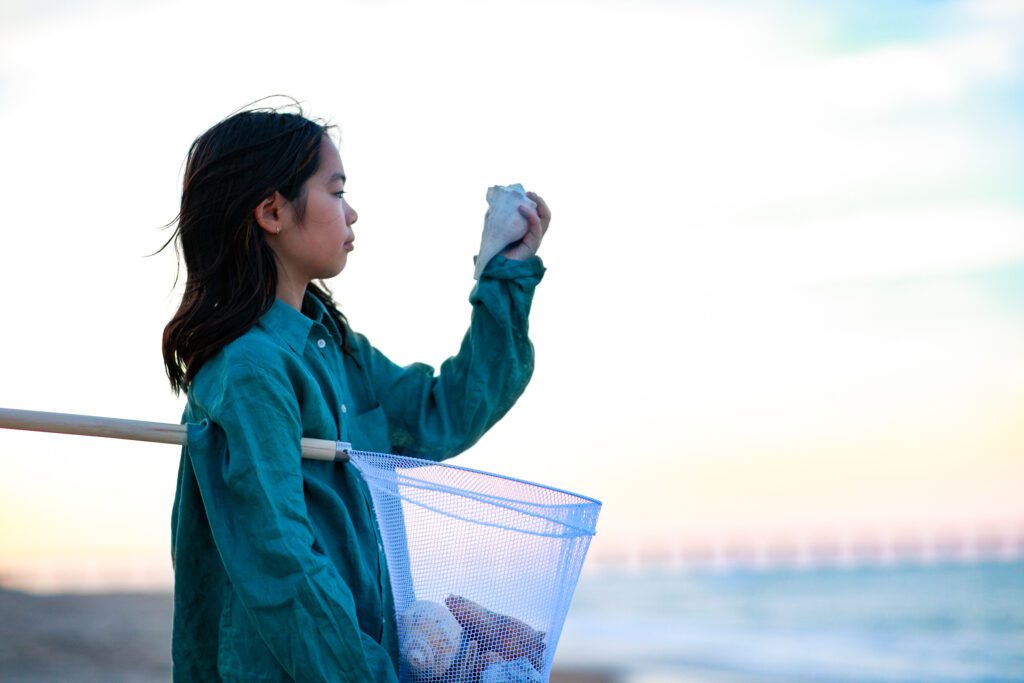 Girl with Whelk shell Outer Banks NC