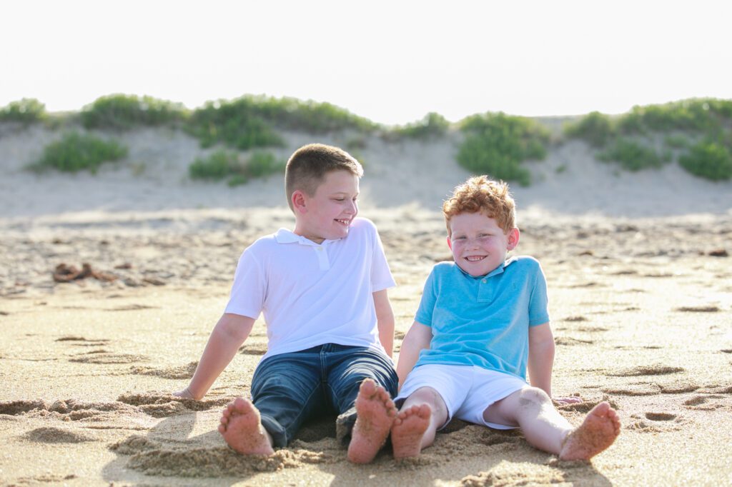 Brothers on the beach in Duck ,NC
