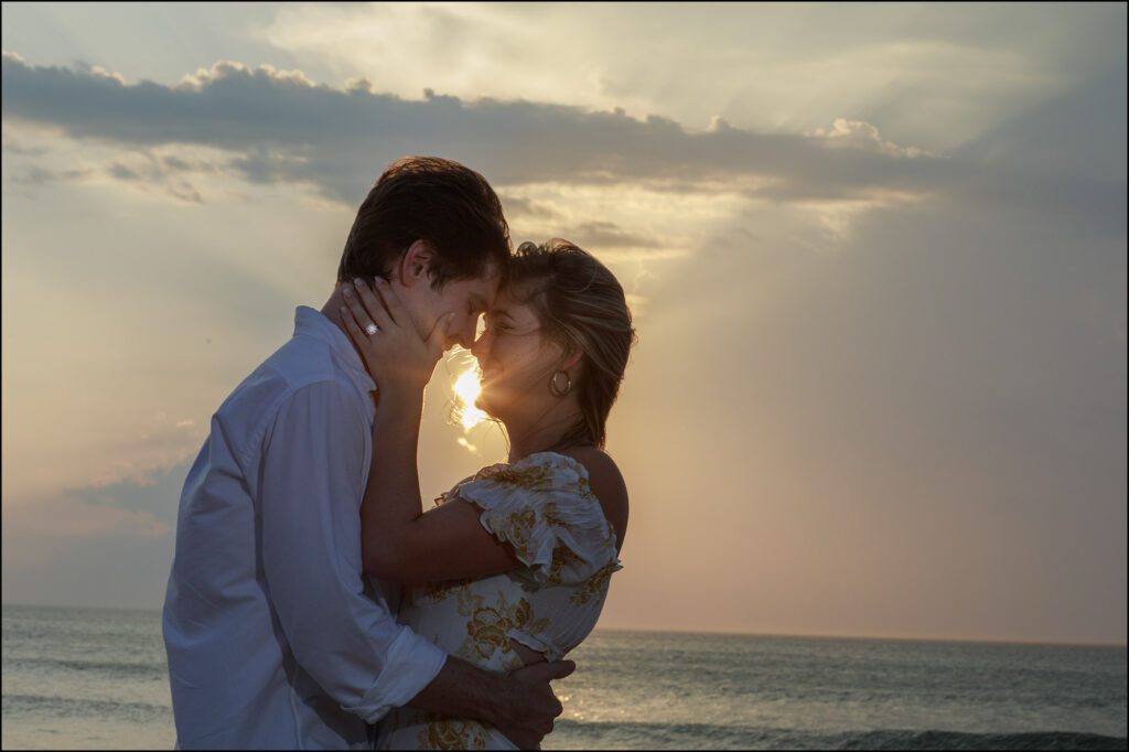 Engagement at sunrise on the each in Duck NC