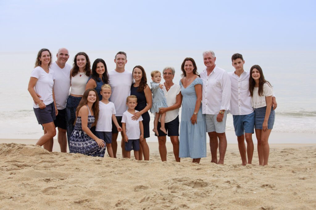 Family photos on the beach in Duck NC