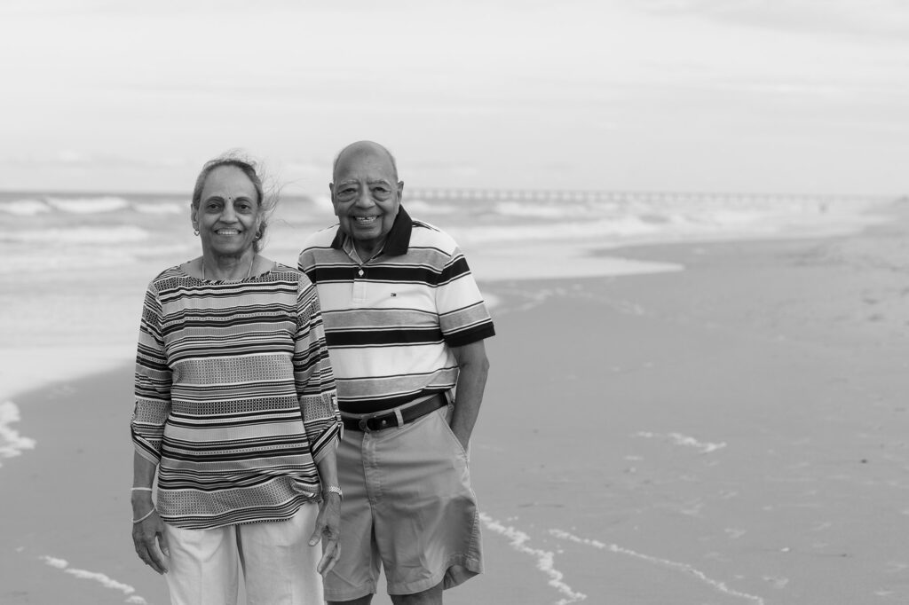 A lot of love and a lot of years of marriage on the beach in Duck NC, affordable family pictures in Duck, town of Duck NC 