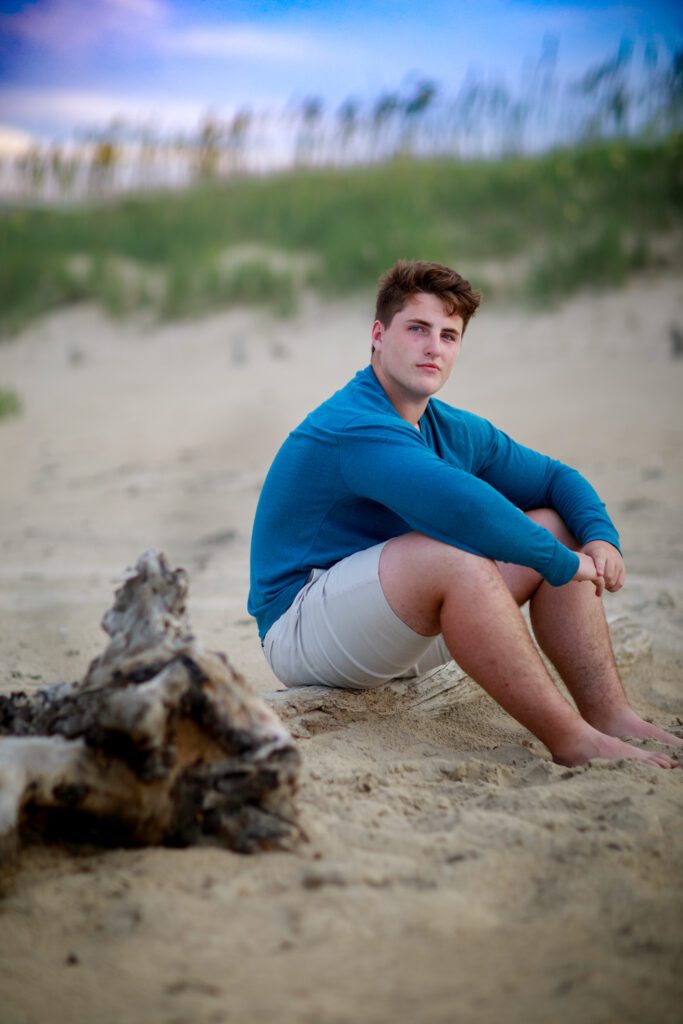 Senior picture on the beach in Duck NC