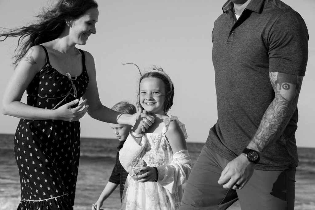 Family on the beach in Duck, NC